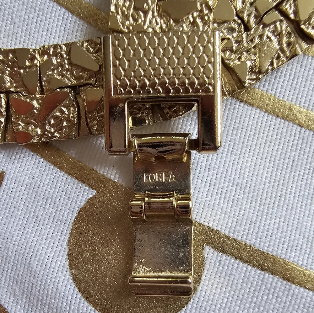 Vintage Necklace. Pale Goldtone Nugget Design. Korea - Picture 7 of 9